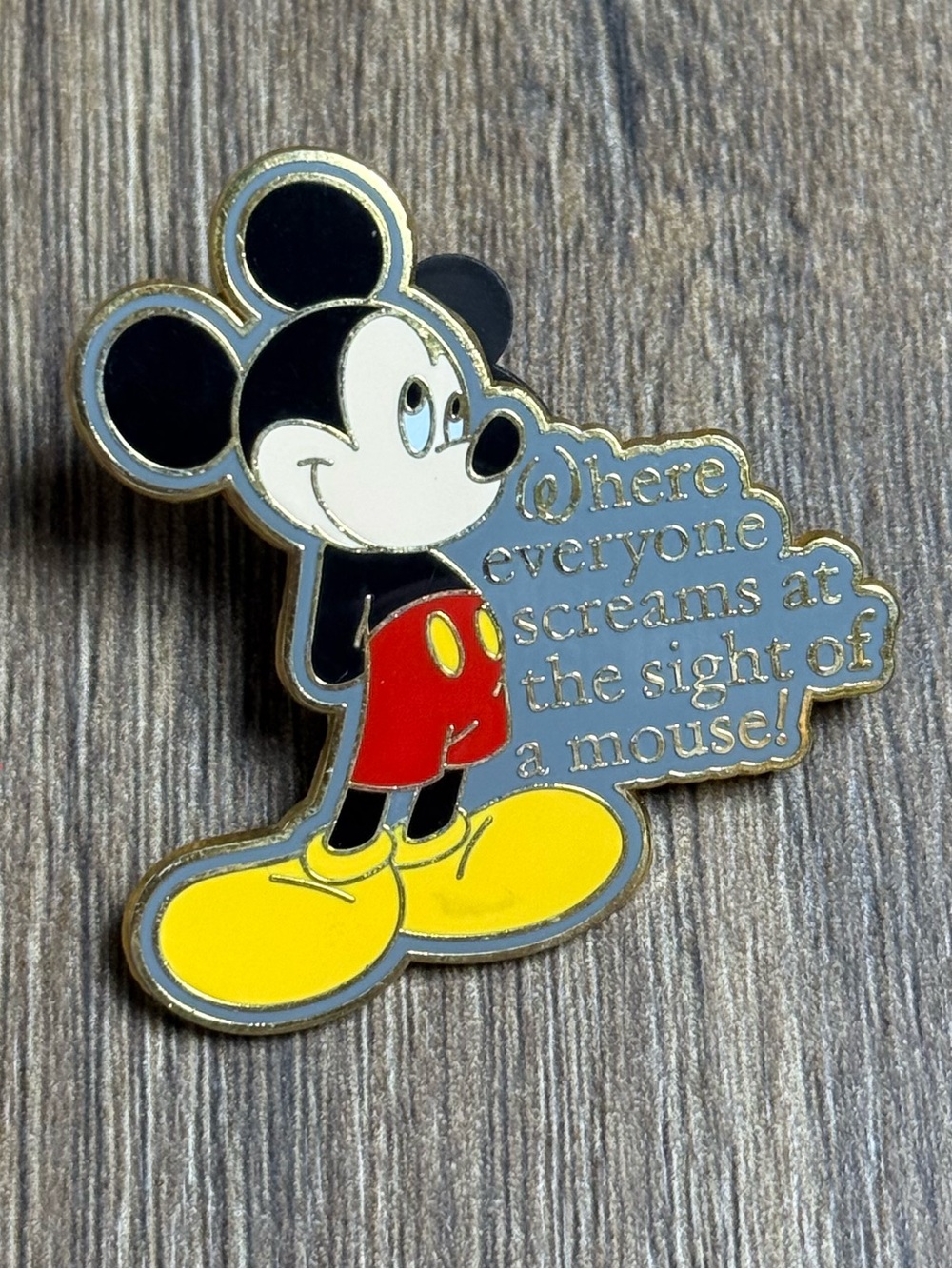 Mickey Mouse Black, Red & Yellow Enamel Pin - Disney 2007 Collectable